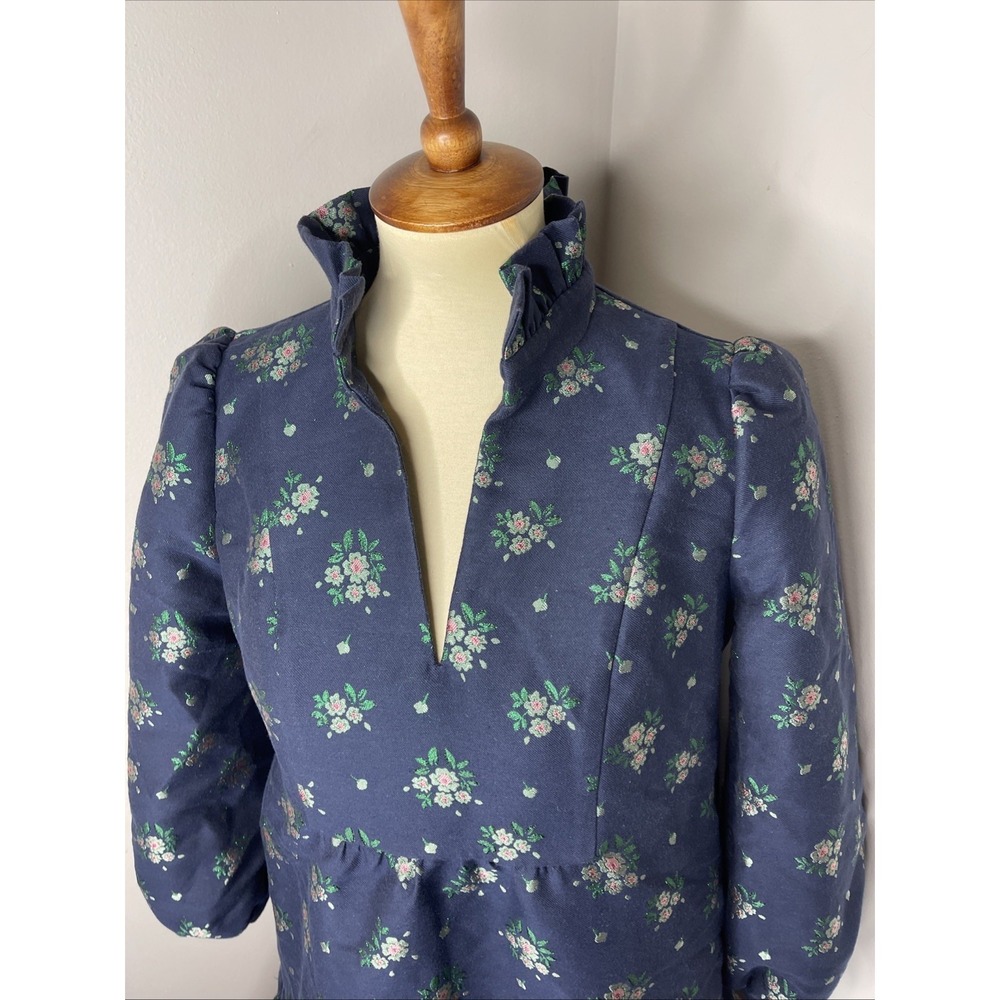 Tuckernuck Navy Floral Mini Dress with Puff Sleeves - Picture 6 of 8